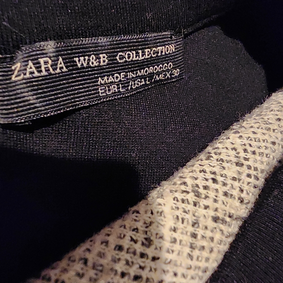 Zara Monochrome Textured Mini Dress - Picture 2 of 9